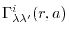 $ \Gamma^i_{\lambda \lambda'}(r, a)$