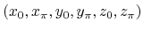 $(x_{0},x_{\pi},y_{0},y_{\pi},z_{0},z_{\pi})$